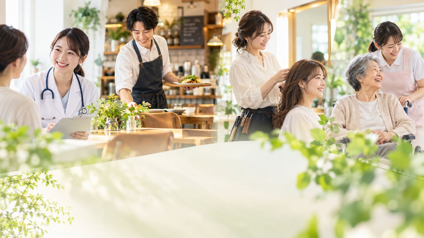 クリニック・飲食店・介護などで働く人たち